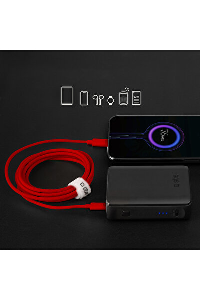 Other Kabel przewód w oplocie USB-C 60 W 1.5m - czerwony