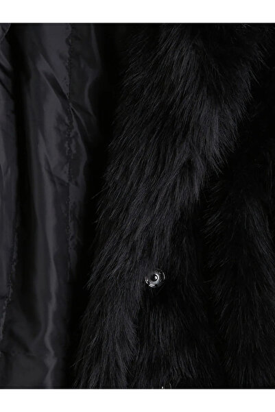 LC Waikiki Palton artificial pentru fete LCW Kids, negru