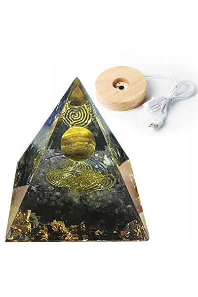 Other Piramidă ORGONIT + BAZA LAMPĂ LED 5cm PIETRE DE CRISTAL AMULETĂ 5cm HX05