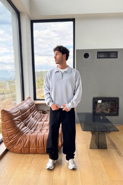 Flaw Wear Half Zip Knit Sweater