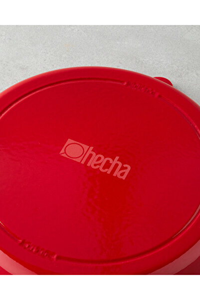 Hecha Cast Iron Round Pan Red