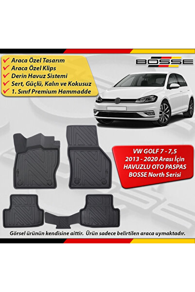 BOSSE North VW Golf 7 Paspas 7,5 Paspas Araca Özel 2013-2020 Derin Havuzlu 3D...
