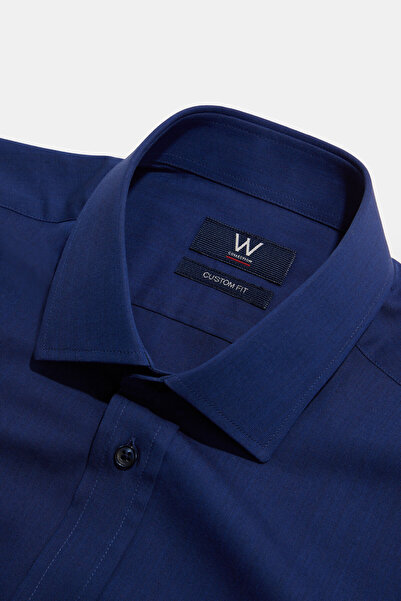 W Collection LACİVERT UZUN KOLLU GÖMLEK