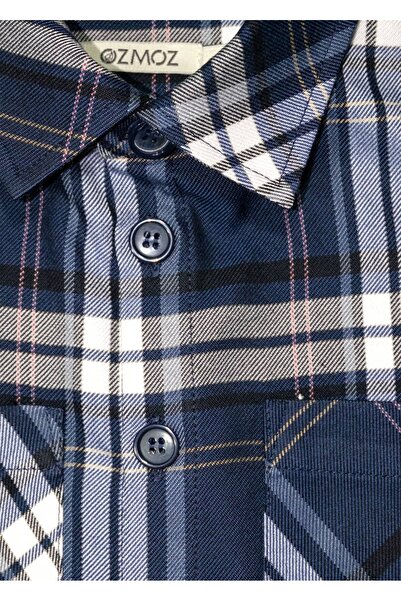 Ozmoz By Mukadder Özden Cotton Lumberjack Winter Boy's Shirt Blue