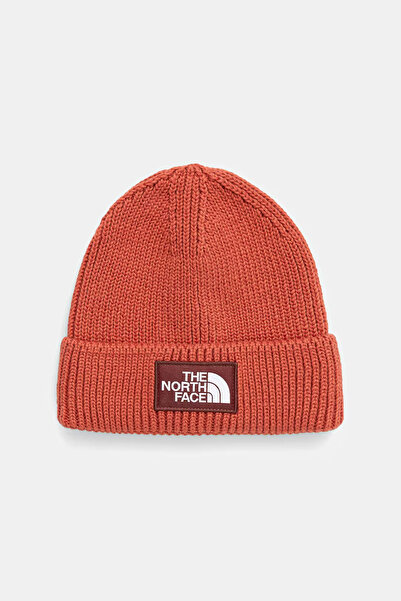 THE NORTH FACE Căciulă de iarnă cu logo portocaliu și manșetă tip cutie