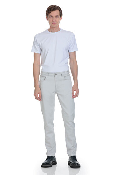 Hatemoğlu Gray Slim Fit 5 Pocket Cotton Canvas Pants