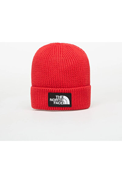 THE NORTH FACE Căciulă de iarnă cu logo roșu și manșetă tip cutie