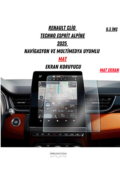 UniqAnatolia واقي شاشة متوافق مع نظام الملاحة والوسائط المتعددة لسيارة رينو كليو 2025 تكنو إسبريت ألباين