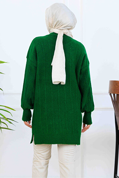 benguen Patterned Knitwear Tunic K6003 Khaki