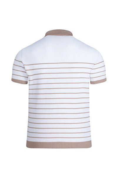 Hatemoğlu Mink Regular Fit Apache Collar Cotton T-Shirt