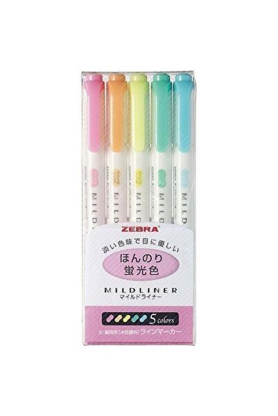 Zebra mildliner çift taraflı pastel fosforlu kalem seti