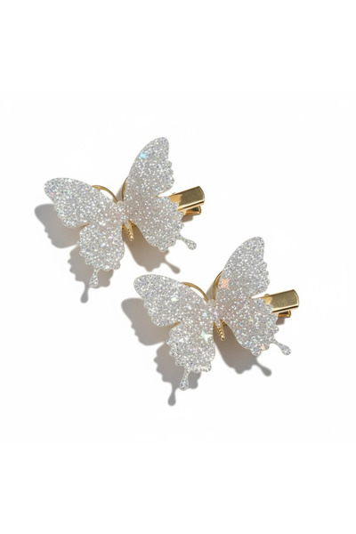 Velora Jewelry Simli görünümlü şık parlak kelebek toka 2 adet satılmaktadır!