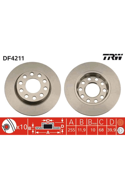 TRW Set Discuri Frana Audi A4 B6 2000-2013