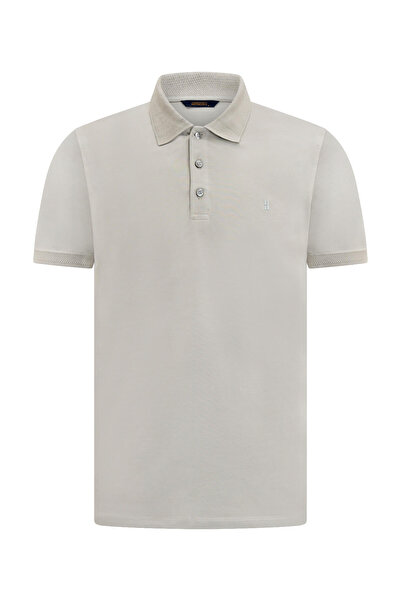 Hatemoğlu Khaki Regular Fit Polo Neck Cotton T-Shirt
