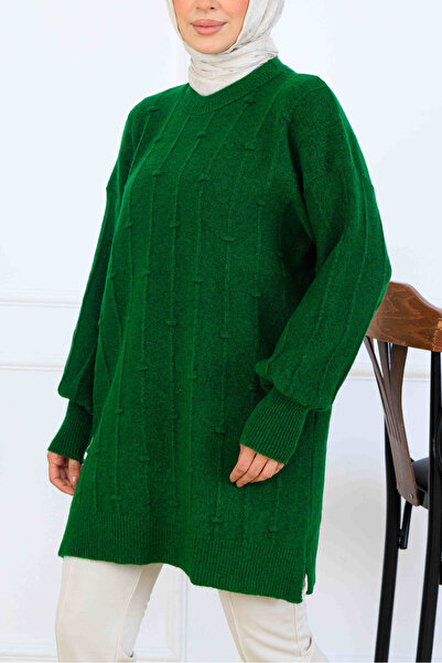 benguen Tunica tricotată cu model K6003 kaki