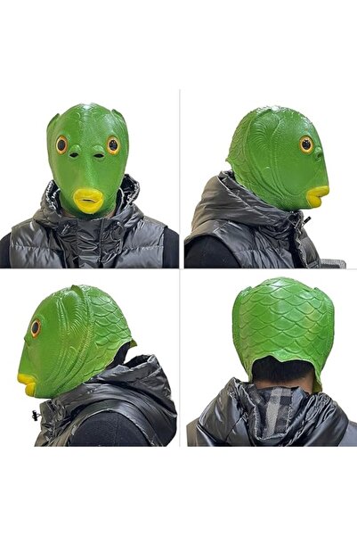 OEM Fish Head Mask, Latex, Green