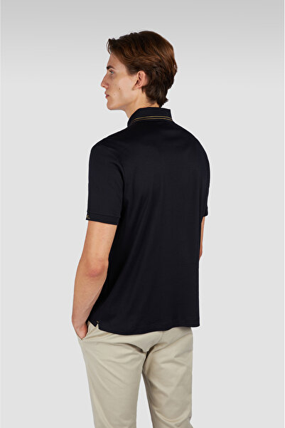 PAUL&SHARK Men's Regular Fit Cotton Short Sleeve Blue-Gold Polo Neck T-Shirt 15311724A-50E