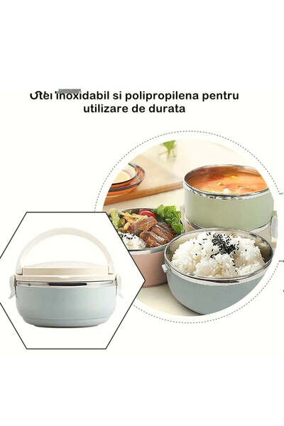 vivimall Caserol pentru alimente Lunch Box 700 ml Albastru | KitchenMate