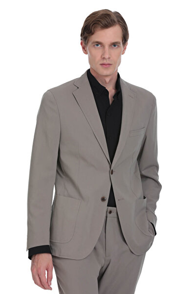 Hatemoğlu Vizon Slim Fit Mono Yaka Casual Takım Elbise