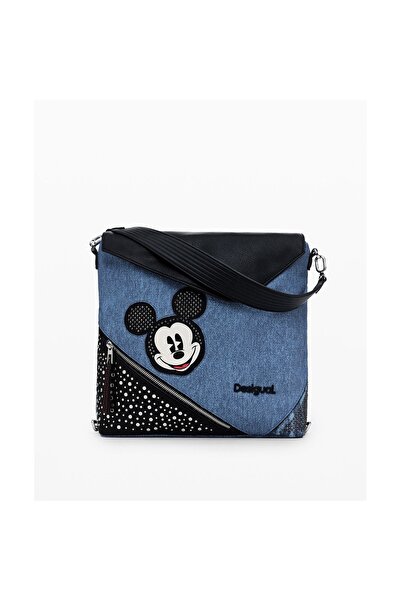 Desigual Women's bag and backpack, Desigual, Mickey Denim Edge Jersey series, Blue