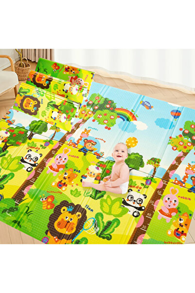RCO XXL foldable play mat, 200 x 180 x 1 CM, made of EVA foam, non-slip and thermal with 2 sides