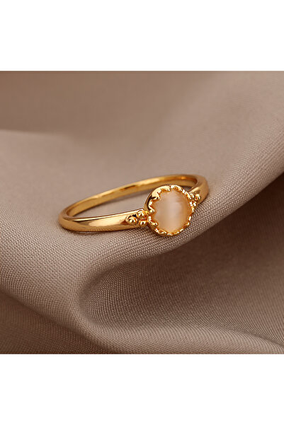 Choice JZ806G خواتم زهرة حجر الأوبال العتيقة للنساء خواتم من الفولاذ المقاوم ...