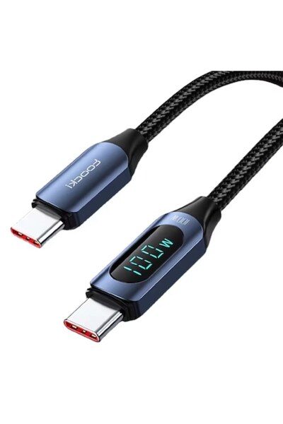 OEM USB Type-C to USB Type-C 100W, 5A, 1m, Display, Black