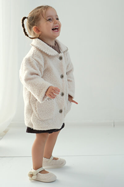 Mumenim Lebom Baby Girl Children's Beige Orthopedic Non-Slip Sole Daily Ballet Shoes - Flexible and Comfortable Fit