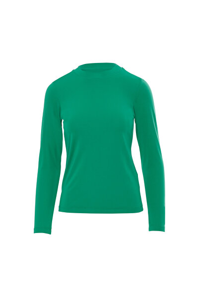 GİZİA Bisiklet Yaka Uzun Kollu Örme Bluz