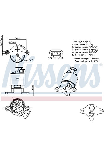 Nissens Supapa Egr Opel Omega B/Sintra Vauxhall Sintra