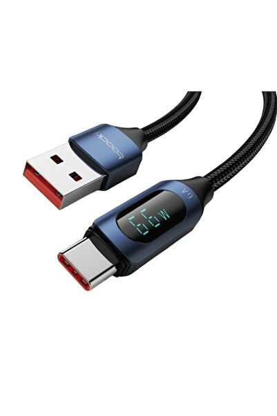 OEM USB to USB Type-C Data/Charging Cable 66W, 5A, 1m, Display, Black