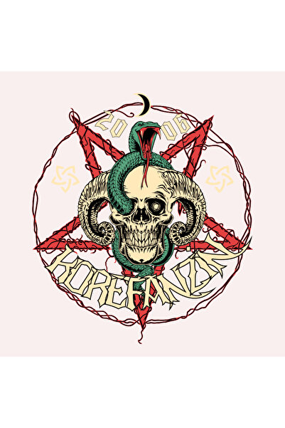 Korefanzin Μαύρο φούτερ με κουκούλα με λογότυπο Pentagram Star