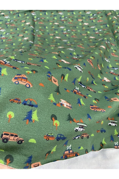 Butik Babadağ Kumaş 180x150 cm kamp desen iki iplik organik penye