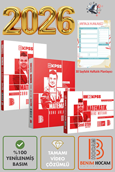 Benim Hocam Yayınları Şenol Aydın KPSS Matematik 3'lü Mega Set Tamamı Video Ç...