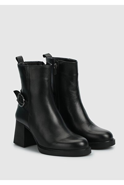 Provoq Black Leather Women's Boots