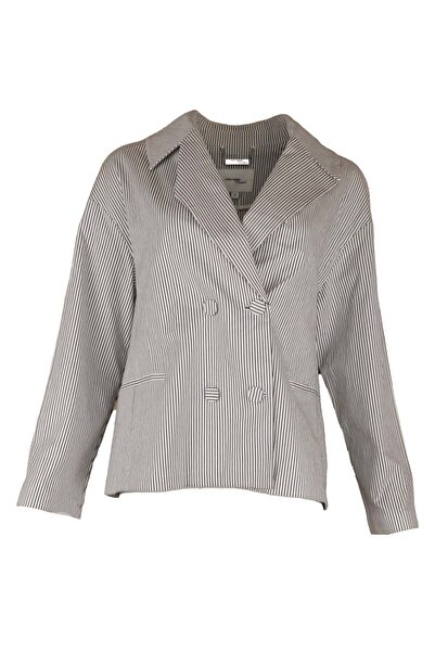 Vero Moda Lisa Stripes Jacket - M, Black, cotton | polyester | spandex | viscose