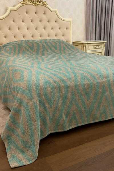 YÜNTEKS 90% Pure Wool Blanket Single Size - Natural Pure Wool - Natural Patterned Wool Blanket - Wool