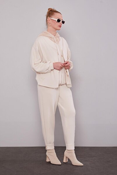 Levidor Cream Plush Hat Double Set