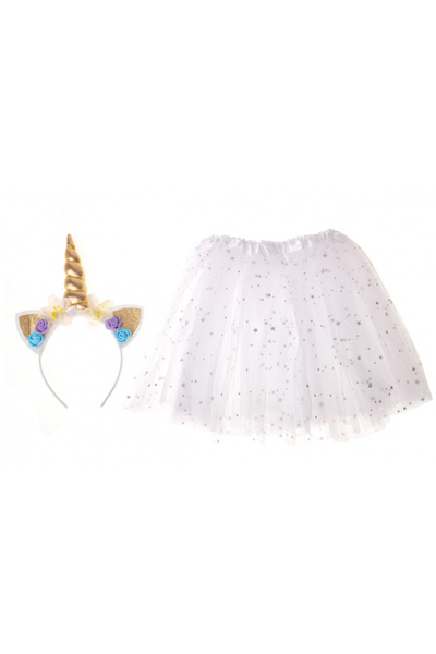 Ikonka Costum pentru fetite Unicorn White 3-6 ani