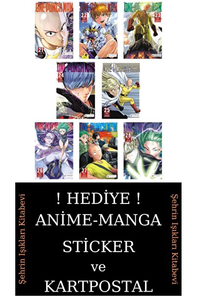Akılçelen One Punch Man 21-22-23-24-25-26-27-28 Manga Seti (8 KİTAP) / Anime-...