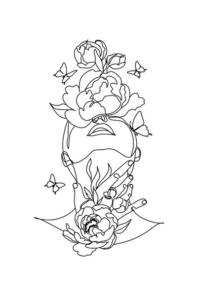 SAB Design Line Art Design Temalı 50x70cm Ahşap Poster :29