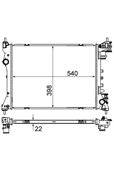 MAHLE Radiator Racire Motor Alfa Romeo Mito Fiat Doblo Cargo/Doblo Bus/Doblo ...