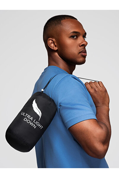 OMBRE Ultralight Men's Down Jacket with Hood - Black V1 OM-JALP-0211