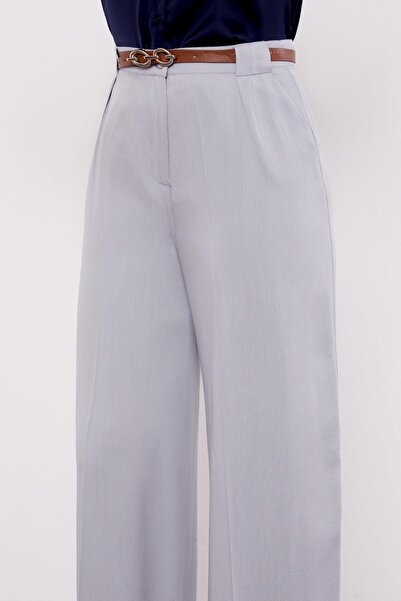 Levidor Gray Belted Palazzo Trousers