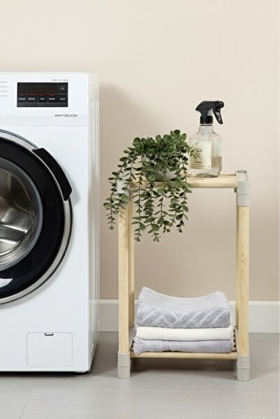 huhuli Doğal Ahşap Banyo Rafı – 2 Katlı veya 3 Katlı Modüler Organizer