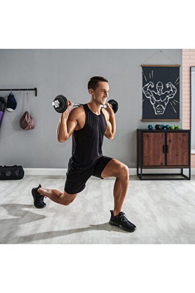 SONGMICS Set gantere și haltere reglabile, integral din oțel, 20 kg