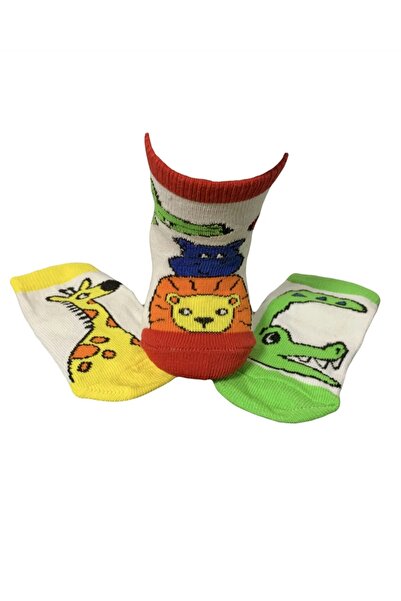 DUYAL 12-Piece Animal Patterned Colorful Children's Socks Set Cotton |   12-24 Months & 3-5 Years Old