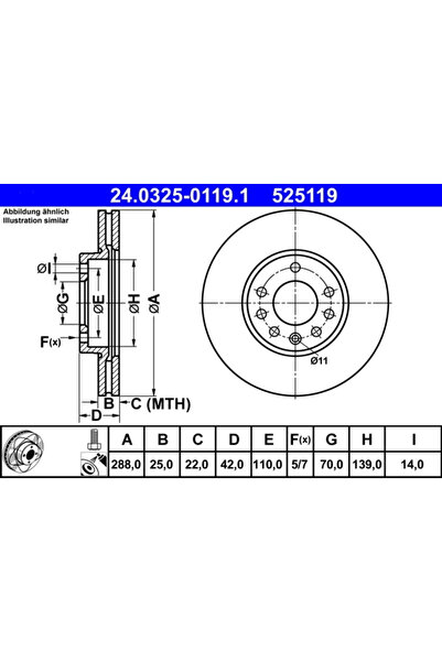 Ate Disc Frana Opel Calibra A/Vectra B Saab 9-5/900 2