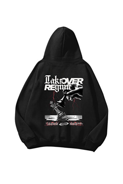 Gofeel Takeover Rebirth Štampano Crna Oversize kroj Unisex majica sa kapuljačom