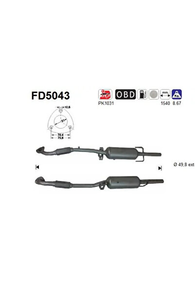 As Filtru Funingine/Particule Sist.De Esapament Opel Astra H/Corsa D/Zafira